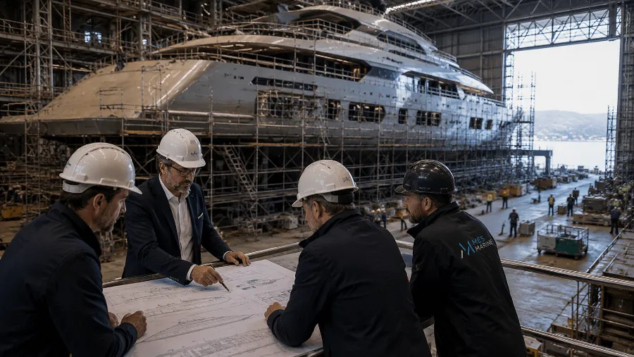 Superyacht new build advisory at shipyard